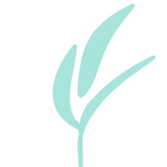 Organic abstract watercolor plant