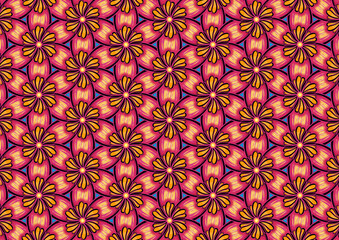 seamless pattern red pink flower 