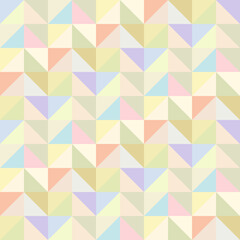 Vector seamless pattern triangles of different sizes without order baby colors