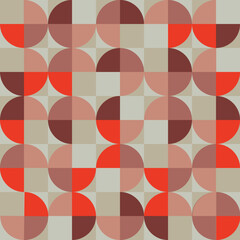 Pattern Squares Round Seamless Brown Grey