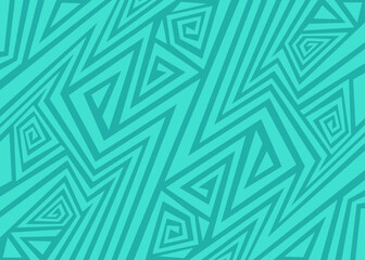 Minimalist background with abstract geometric and curly lines. Simple Aztec ornament