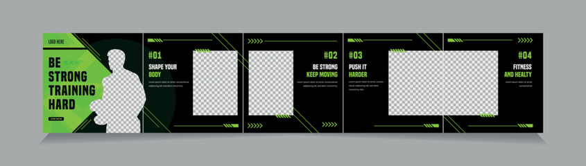 Instagram Carousel Template Set of editable social media Instagram carousel post  © thedesignsource