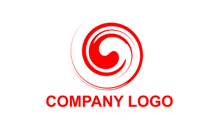 Red circle logo icon symbol beautiful simple design vector