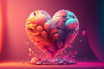 Valentine's day background, red heart, love. - obrazy, fototapety, plakaty