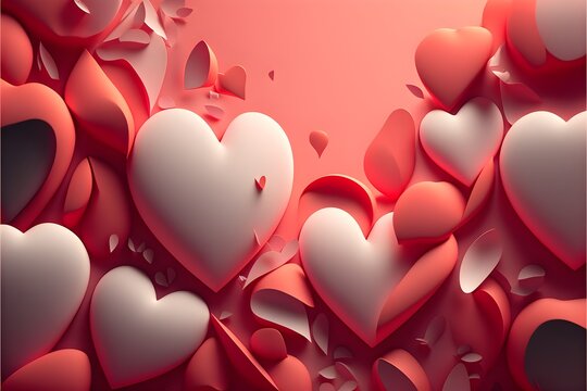 Valentine's day background, red heart, love.