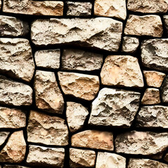 Realistic Repeating Stone Rock Wall Pattern (Seamless Tiling) (AI)