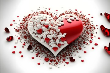 Valentine's day background, red heart, love.