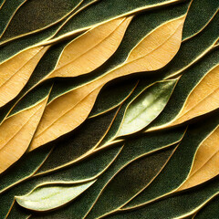 Organic Green Forest Leaf Shapes (Seamless Repeating Tiling Pattern) (AI)