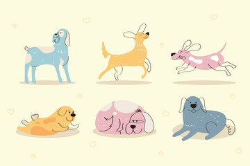 cute six dogs animals