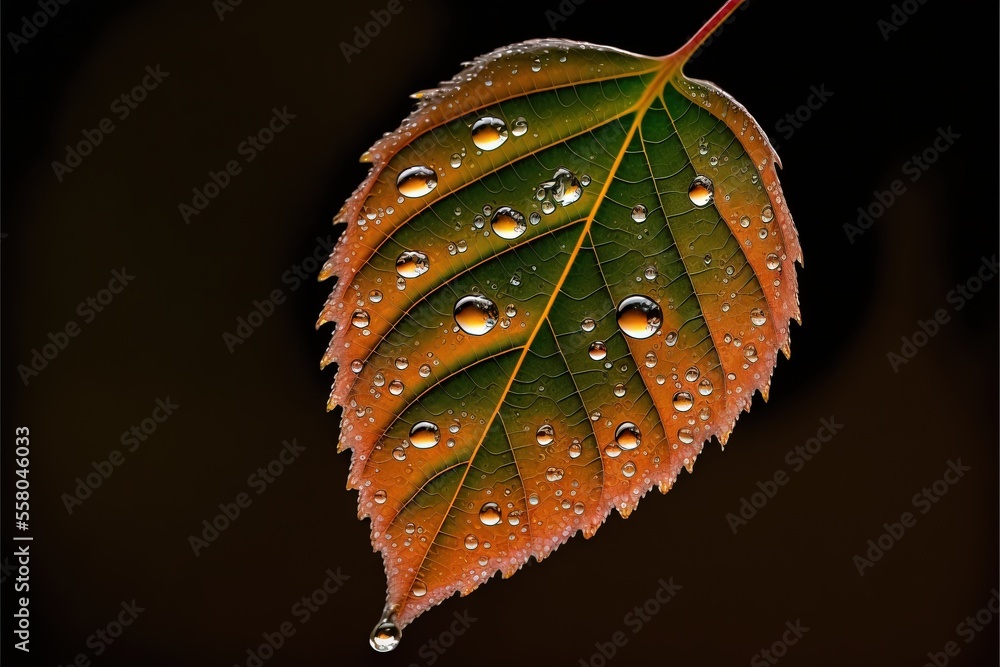 Poster a leaf with water drops on it is shown in this image of a leaf with water droplets on it is shown in