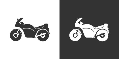 Motorcyle icon. Kind of motorcycle from moped, scooter, roadster, sports, cruiser, touring, scrambler, trial bike, and chopper.