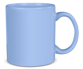 11 oz Light Blue Coffee Mug Mockup Isolated