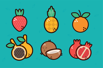 fresh fruits healthy border