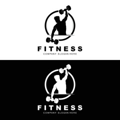 Gym Logo, Fitness Logo Vector, Design Suitable For Fitness, Sports Equipment, Body Health, Body Supplement Product Brands