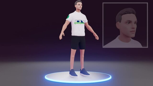 Metaverse avatar presentation, ready player me design character. This is mainly a character presentation with custom clothing