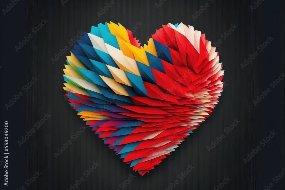 Poster a colorful heart shaped object on a black background with a black background and a black background 