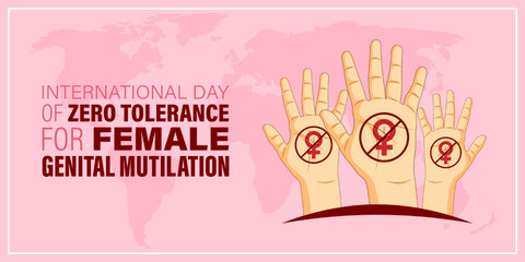 Fototapeta premium Vector illustration of International Day of Zero Tolerance for Female Genital Mutilation