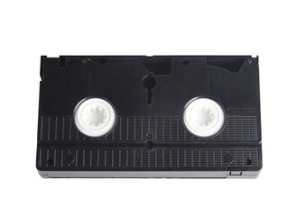 old VHS video cassettes isolated on white background