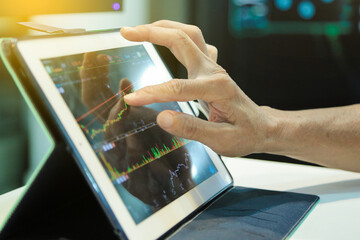 Touching stock market graph on a touch screen device
