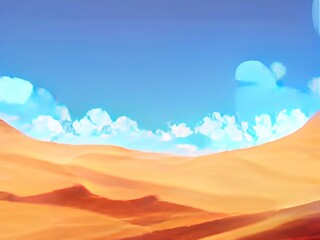 desert landscape in the desert 2D anime Background 