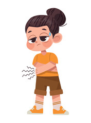 little girl sick with stomach ache
