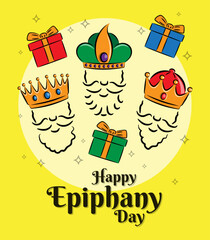 Happy epiphany day vector illustration