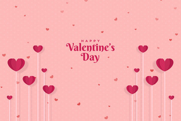 Happy Valentine's day poster voucher, frame on white background. Vector illustration. Gift card, love party, Valentin sale flyer