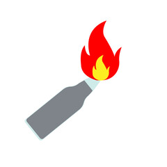 Molotov Cocktail flat icon. Hand drawn style design illustrations.