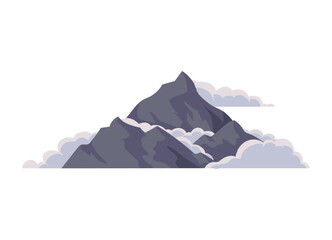 gray mountain with clouds