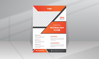 Modern Future Technology Science and Digital Technology Concept Flyer vector template