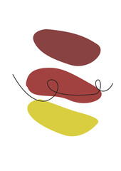 red abstract minimalist illustration  wall decoration  and cover design. Modern trendy vector art.