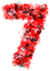 typography of numbers from wisps of clouds