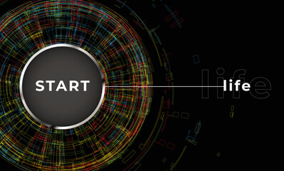 Start to new life - Background Abstract design circuit elements technology. Abstract futuristic background, Abstract art wallpaper. Vector illustration.