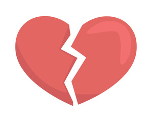 Heartbreak semi flat color vector object. Editable element. Item on white. Breakup relationship. Couple conflict. Suffering simple cartoon style illustration for web graphic design and animation