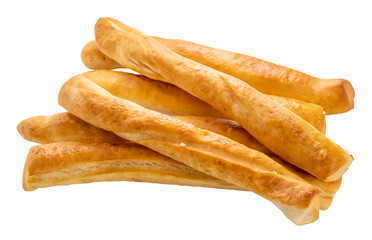 Butter breadstick or long pastry on white PNG File.
