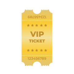 golden ticket vip coupon vector illustration. with a white background. can be used to print tickets and coupons
