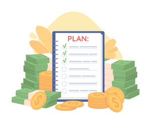 Spending plan flat concept vector illustration. Personal expenses. Editable 2D cartoon elements on white for web design. Budget strategy creative idea for website, mobile, presentation © The img
