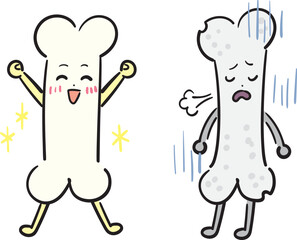 元気な骨と弱っている骨