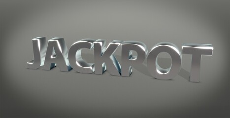 Jackpot, Gewinn, Verlosung, Lotterie, Hauptgewinn, Schrift, 3d, silber