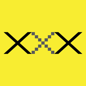 triple x bitmap logo, vector logo icon