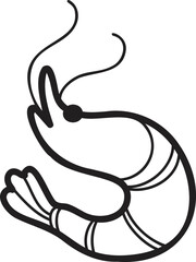 Hand Drawn boiled shrimp or Thai food illustration