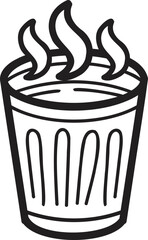 Hand Drawn hot tea glass or Thai food illustration