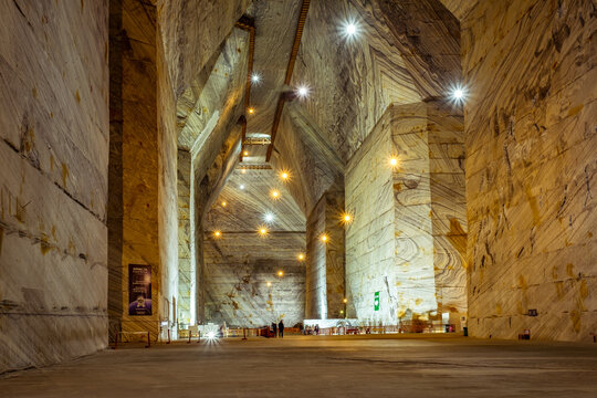 Slanic Prahova, Romania - August 02, 2020 interior view of Slanic salt mine in Romania