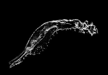 Pure Water splash isolated on black background. Royalty high-quality free stock photo image of...