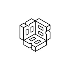 BBB letter with hexagon logo design vector template