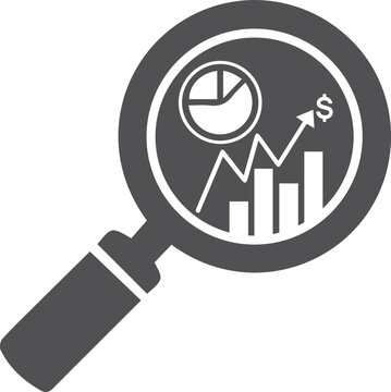 Market Diagnostics Icon, Market Analysis Icon Black Vector