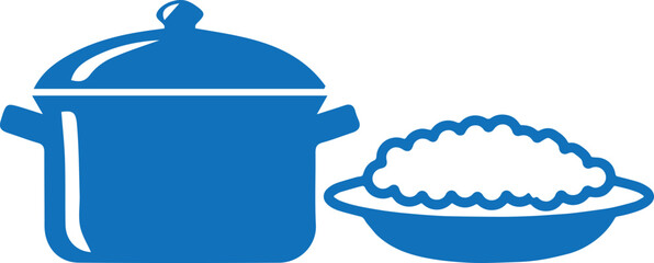 Food icon, meal icon blue vector