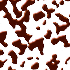 Liquid chocolate splattered melted isolated on white background
