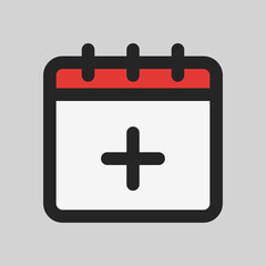 Add schedule icon in filled line style, use for website mobile app presentation