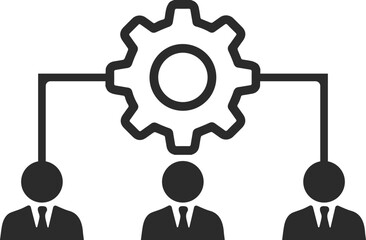Management icon, business icon black vector